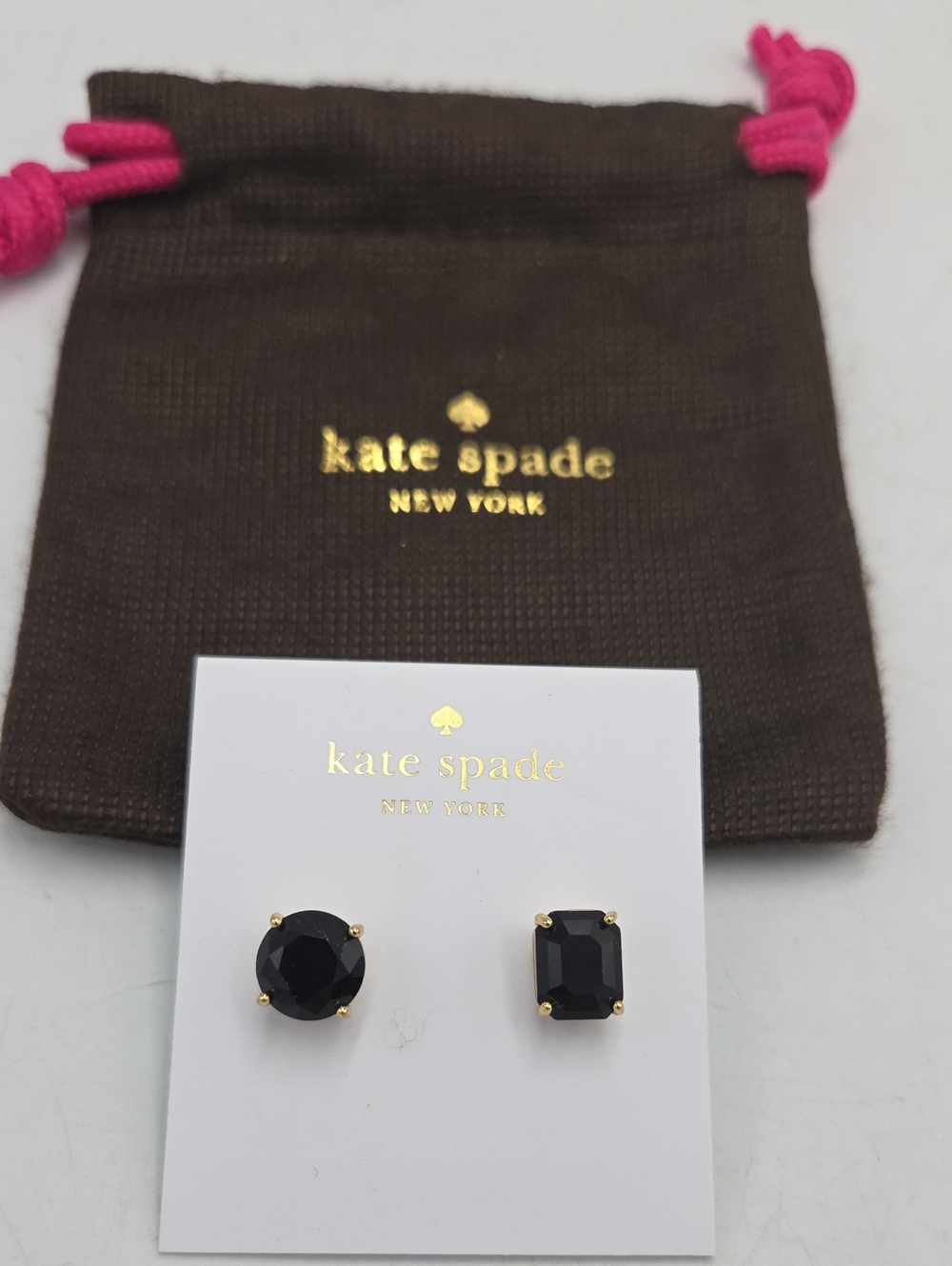 kate spade Bright Ideas Black and Gold Stud Earrings
